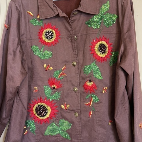 Tapestry patch size 2 xlarge Vintage 90s floral jacket - Picture 3 of 11